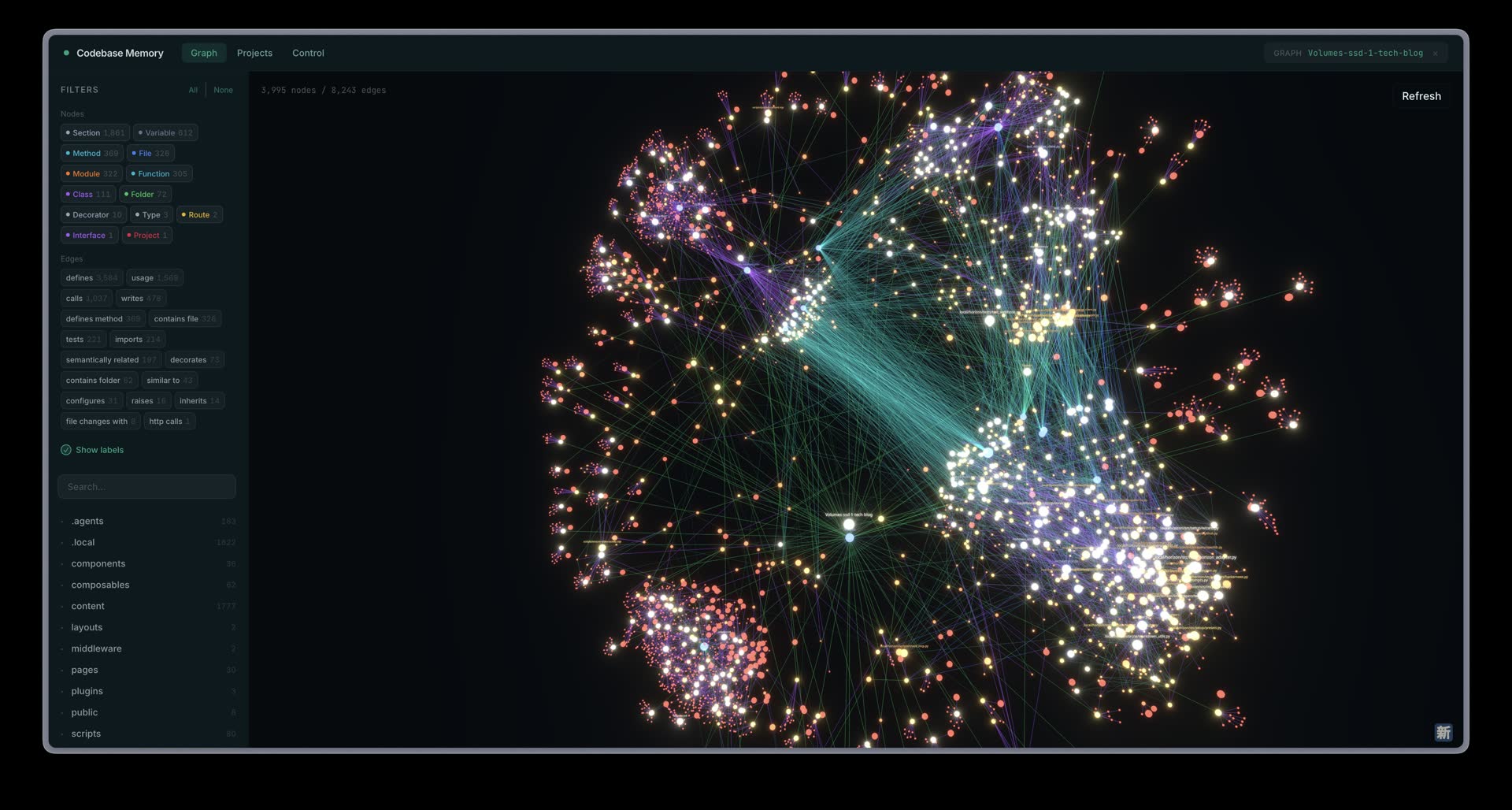 Codebase Memory MCP 3D graph visualization